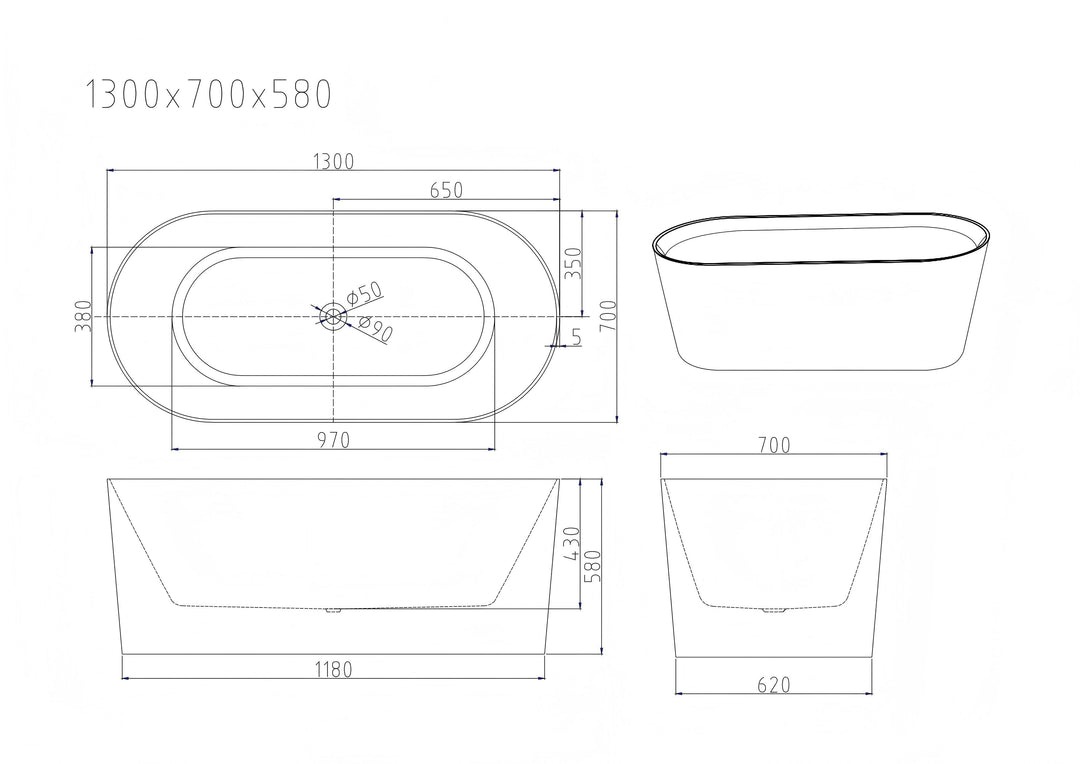ISEO Freestanding Bathtub - Gloss White