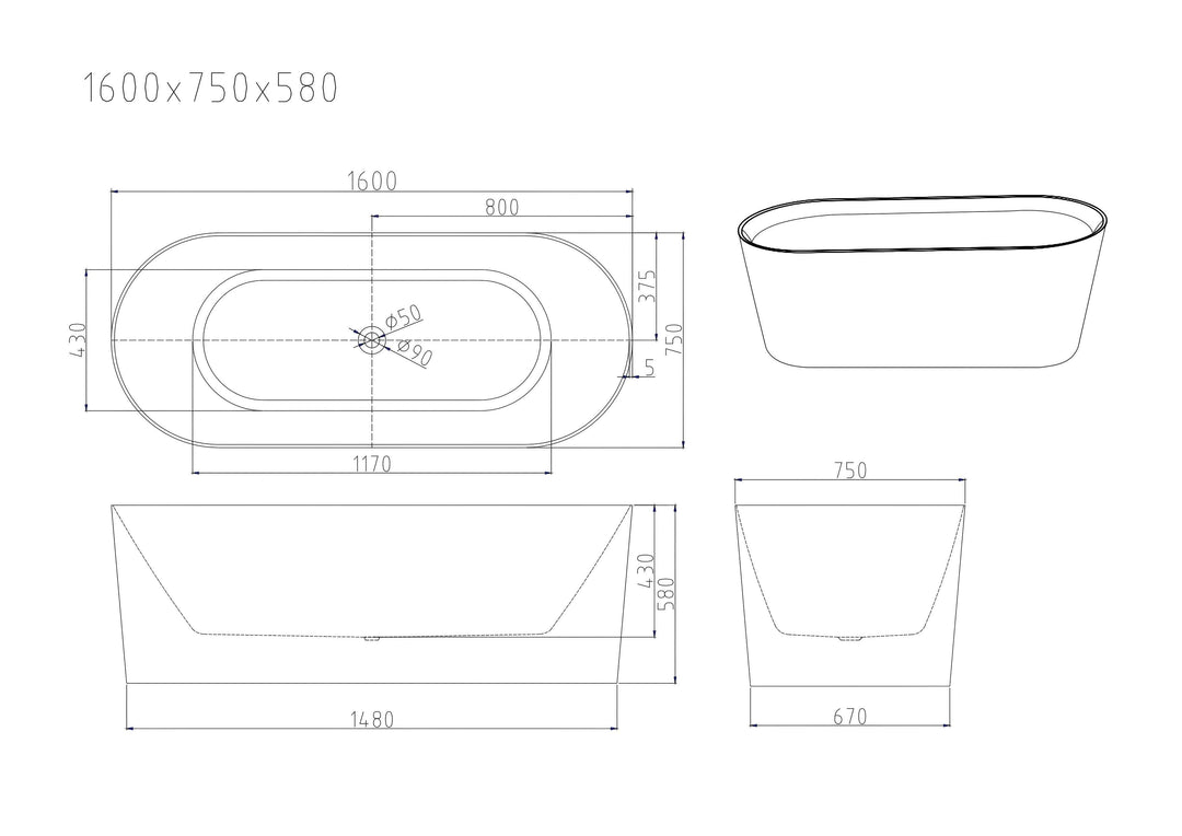 ISEO Freestanding Bathtub - Gloss White