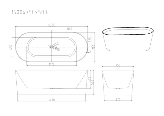 ISEO Freestanding Bathtub - Gloss White