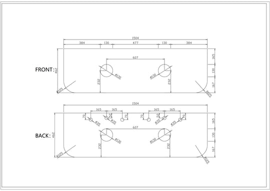 Rome 1500mm Wall-Hung Cabinet - Matt Black
