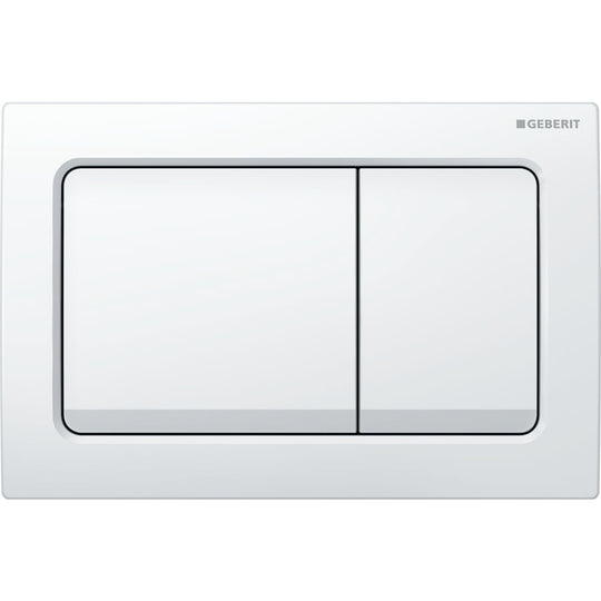 Geberit Alpha01 Square Dual Flush Plate – White