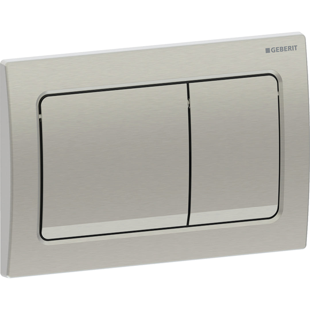 Geberit Alpha01 Square Dual Flush Plate – Brushed Nickel