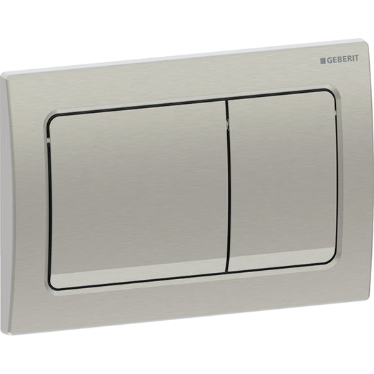 Geberit Alpha01 Square Dual Flush Plate – Brushed Nickel