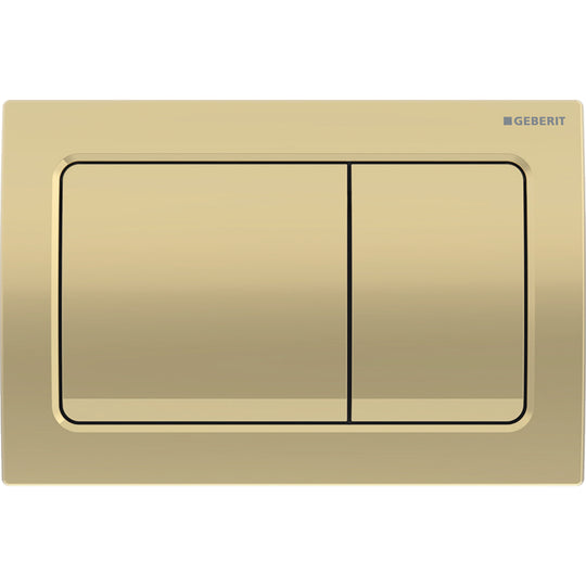 Geberit Alpha01 Square Dual Flush Plate – Brass