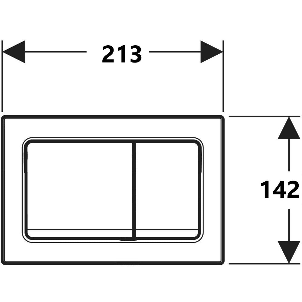 Geberit Alpha01 Square Dual Flush Plate – White