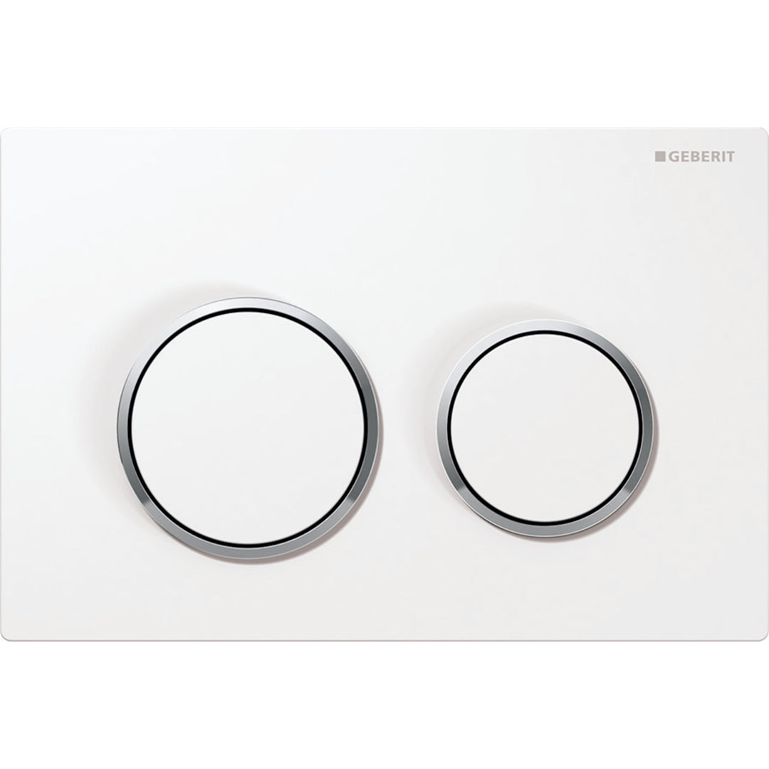 Geberit Kappa21 Flush Plate - White Finish, Chrome Trim