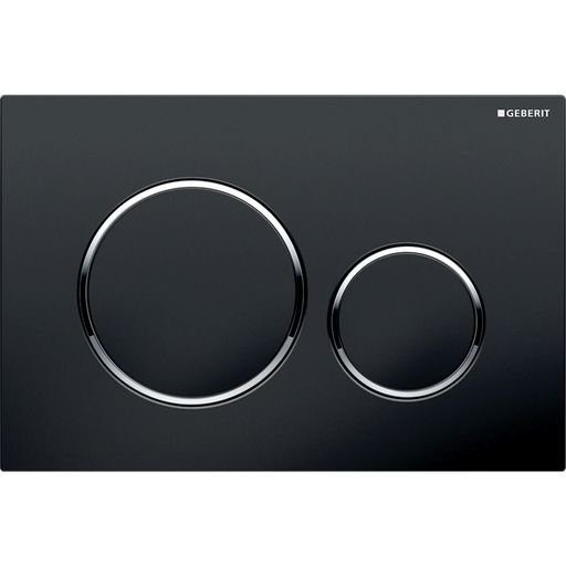 Geberit Sigma20 Flush Plate – Black Finish, Chrome Trim