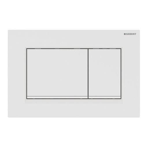 Geberit Sigma30 Flush Plate - Matt White Finish, White Trim