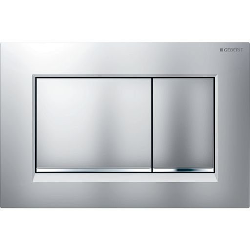 Geberit Sigma30 Flush Plate - Matt Chrome Finish, Chrome Trim