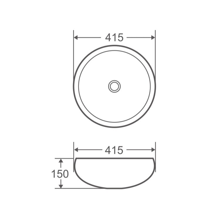 Asti 87 Counter-top Round Basin - Matt Black