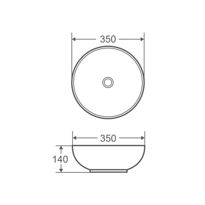 Asti 90 Counter-top Round Basin - Matt Pink