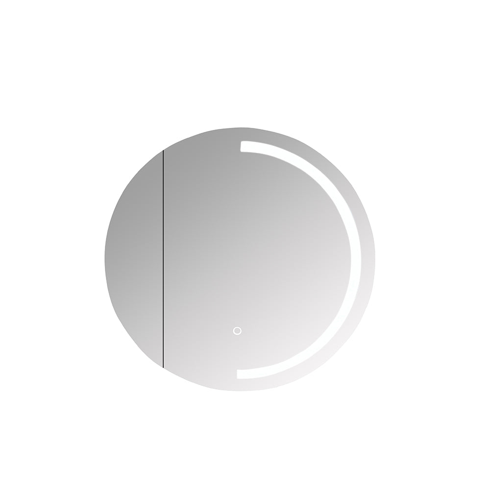 Athena 600mm LED Round Wall-Hung Shaving Cabinet - Single Door