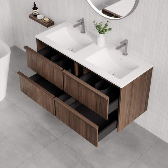 Bella 1200mm Wall-Hung Vanity - Notaio Walnut