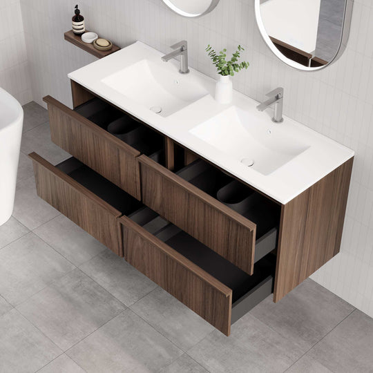 Bella 1500mm Wall-Hung Vanity - Notaio Walnut