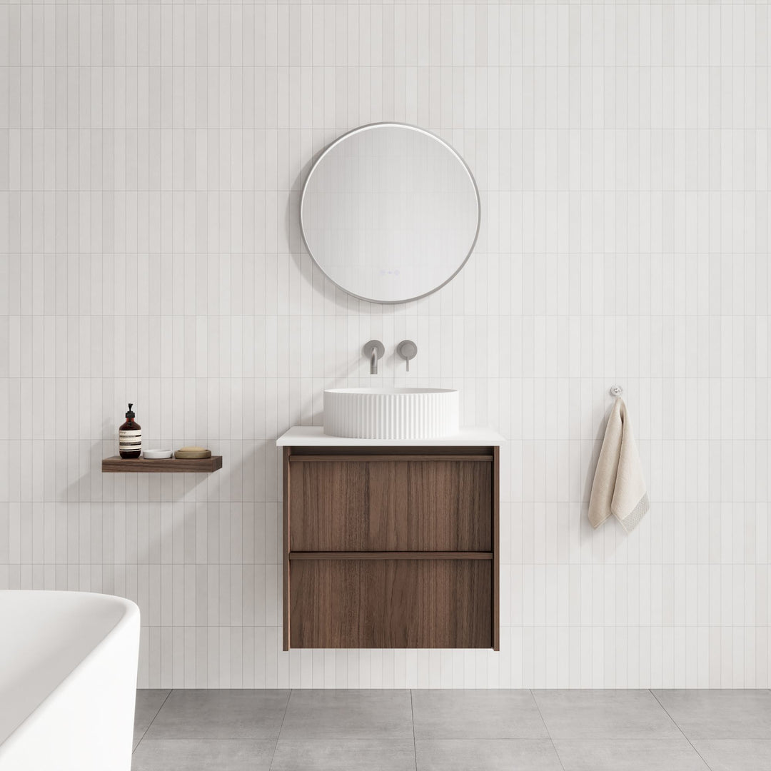 Bella 600mm Wall-Hung Vanity - Notaio Walnut