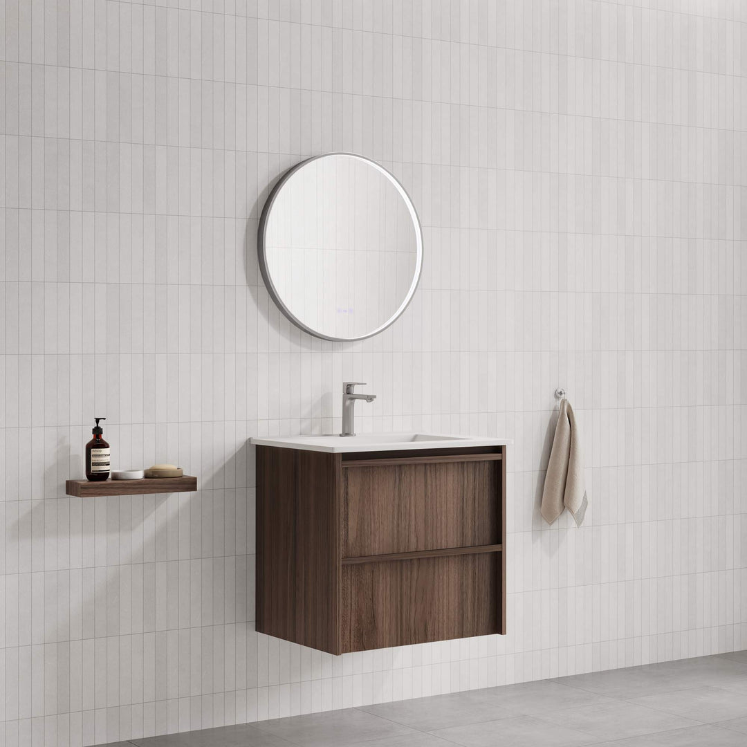 Bella 600mm Wall-Hung Vanity - Notaio Walnut