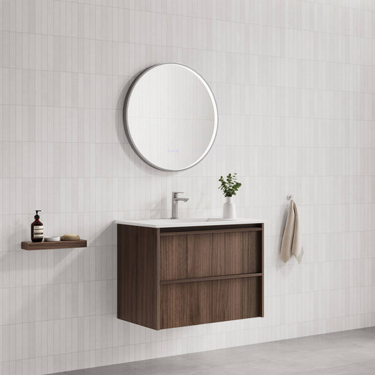 Bella 750mm Wall-Hung Vanity - Notaio Walnut