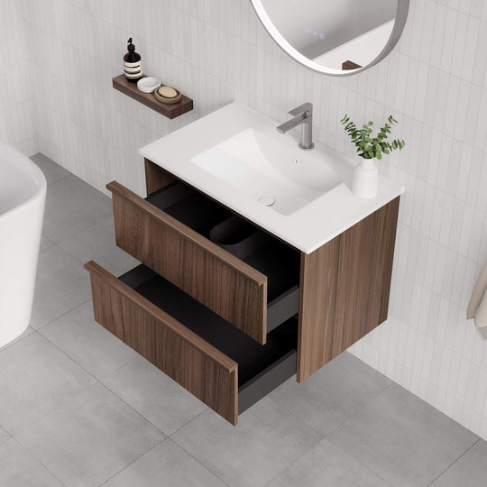 Bella 750mm Wall-Hung Vanity - Notaio Walnut