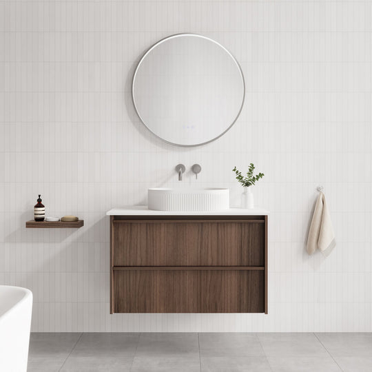 Bella 900mm Wall-Hung Vanity - Notaio Walnut