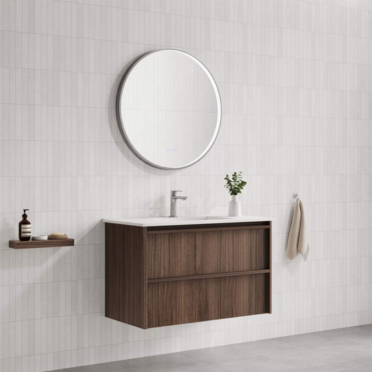 Bella 900mm Wall-Hung Vanity - Notaio Walnut