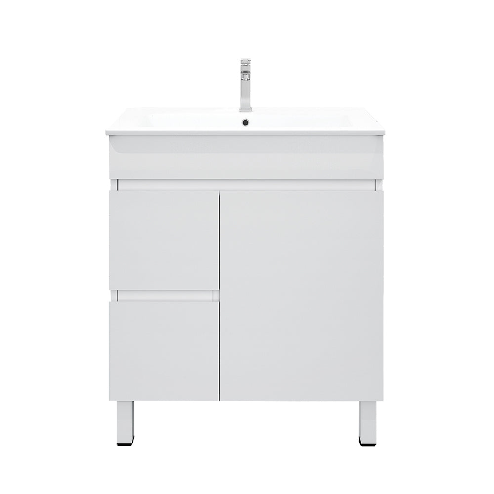 Meuble-lavabo sur pied BIANCA MDF SLIM 900 mm blanc brillant