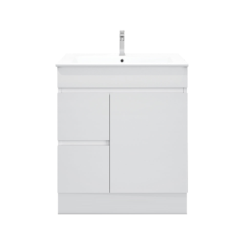 Meuble-lavabo sur pied BIANCA MDF SLIM 900 mm blanc brillant