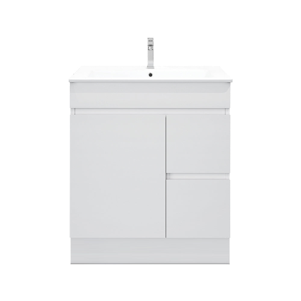 Meuble-lavabo sur pied BIANCA MDF SLIM 900 mm blanc brillant