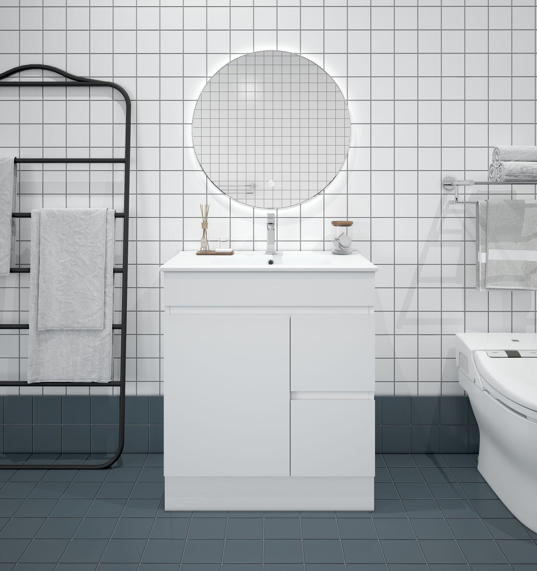 BIANCA 750mm PVC Freestanding Vanity (RHD)