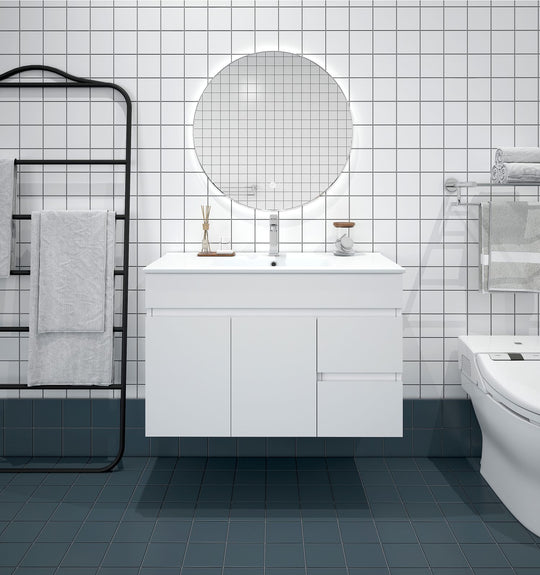 BIANCA 900mm PVC Wall-Hung Vanity (RHD)