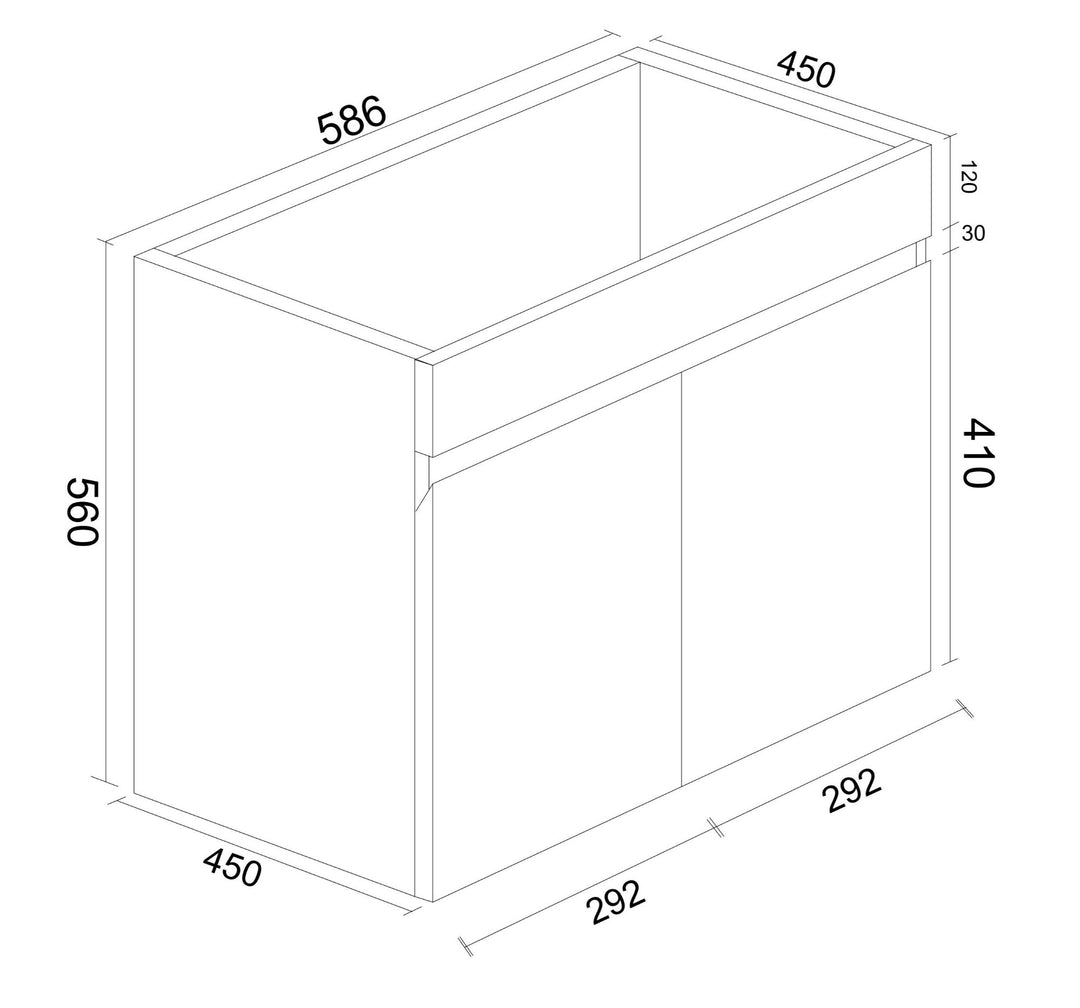 BIANCA 600mm PVC Wall-Hung Vanity