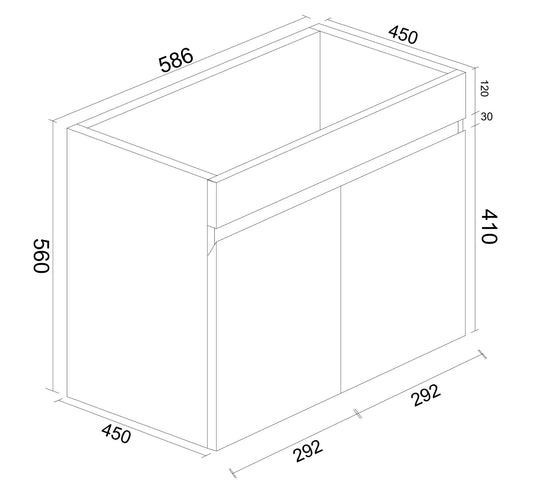 Meuble-lavabo suspendu BIANCA 750 mm blanc brillant