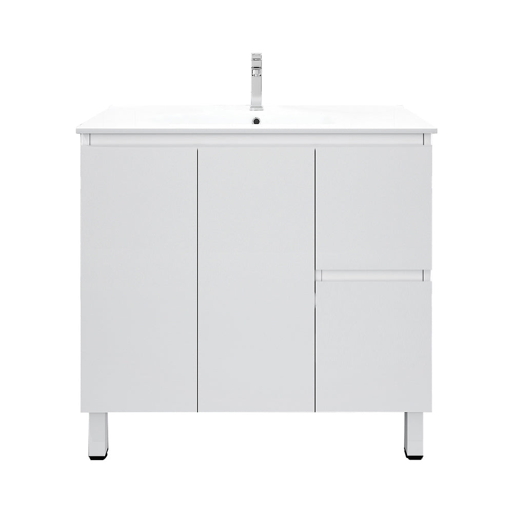 BIANCA 900mm MDF Slim Freestanding Vanity (RHD)