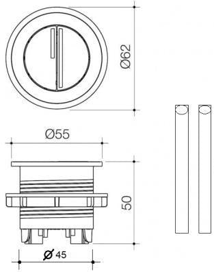 BTW Round Cistern Button – Brushed Nickel