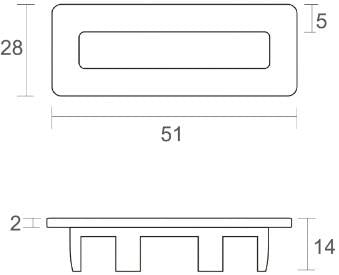 Square Basin Overflow Cover - Chrome