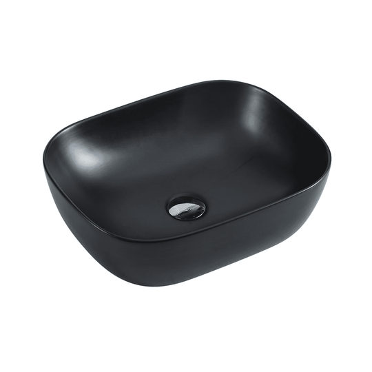 Chur 43 Counter-top Round-edged Square Basin - Matt Black