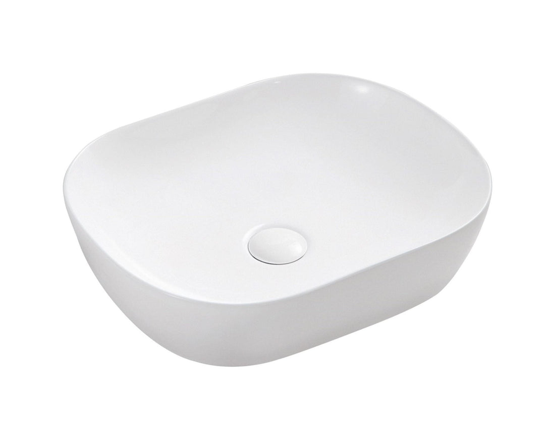 Chur 43 Counter-top Round-edged Square Basin - Matt White