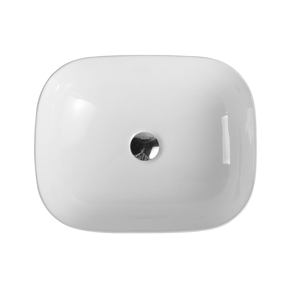 Chur 43 Counter-top Round-edged Square Basin - Touchline White