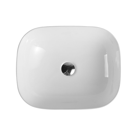 Chur 43 Counter-top Round-edged Square Basin - Touchline White