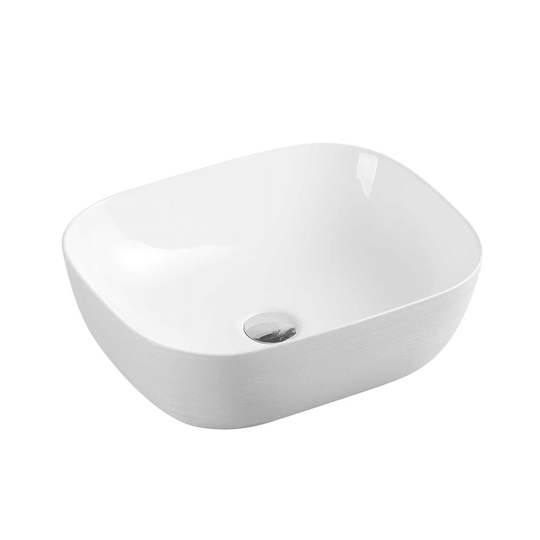 Chur 43 Counter-top Round-edged Square Basin - Touchline White