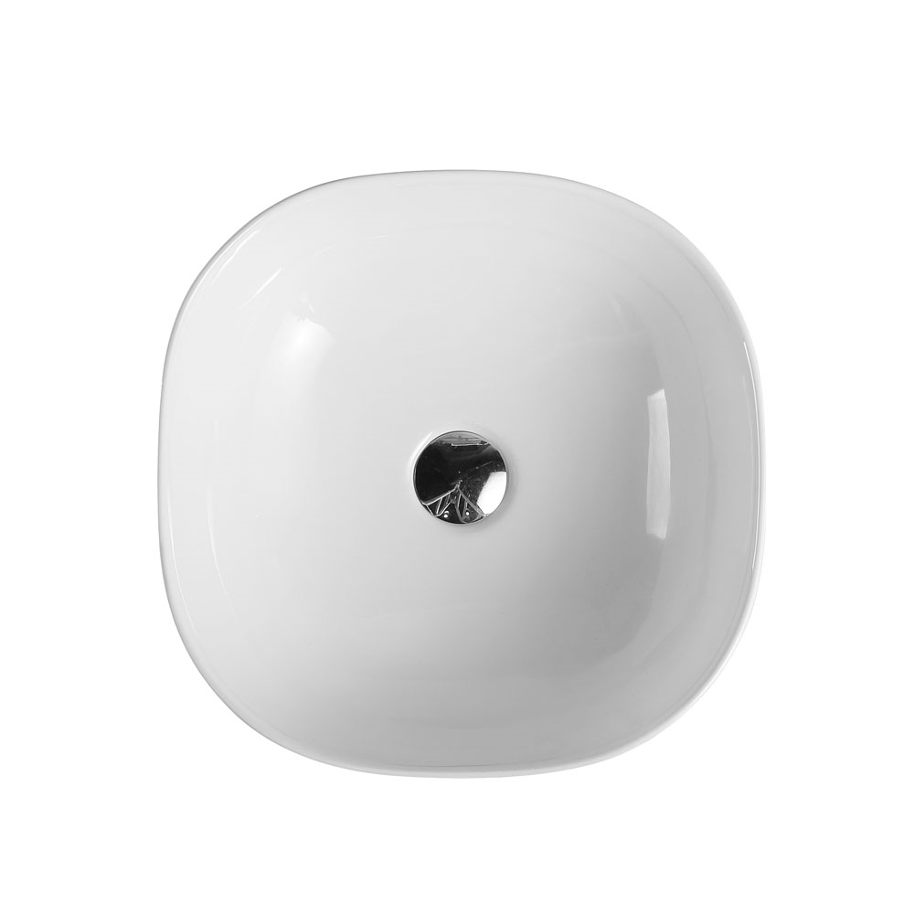 Chur 44 Counter-top Round-edged Square Basin - Touchline White