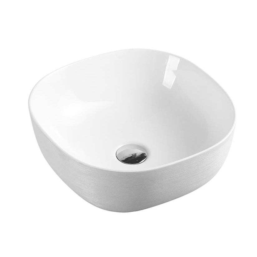 Chur 44 Counter-top Round-edged Square Basin - Touchline White