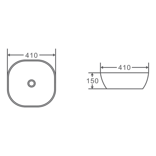 Chur 44 Counter-top Round-edged Square Basin - Touchline White