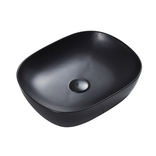 Chur 46 Counter-top Round-edged Square Basin - Matt Black