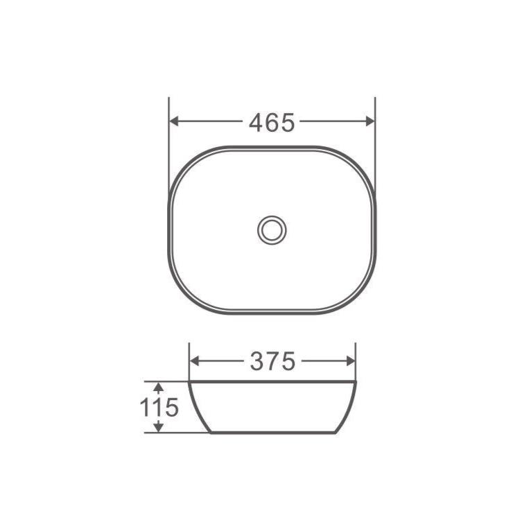 Chur 46 Counter-top Round-edged Square Basin - Matt White