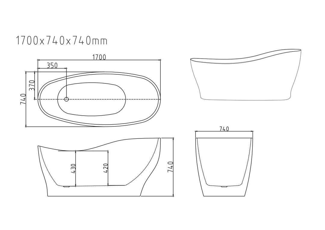 Clara Freestanding Bathtub - Gloss White