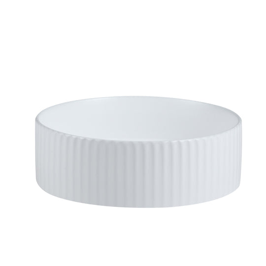 Cora 36 Counter-Top Fluted Round Basin- Matt White