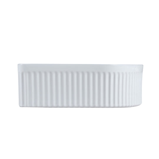 Cora 40 Counter-Top Fluted Arch Basin - Gloss White