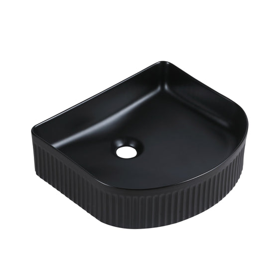 Cora 40 Counter-Top Fluted Arch Basin - Matt Black