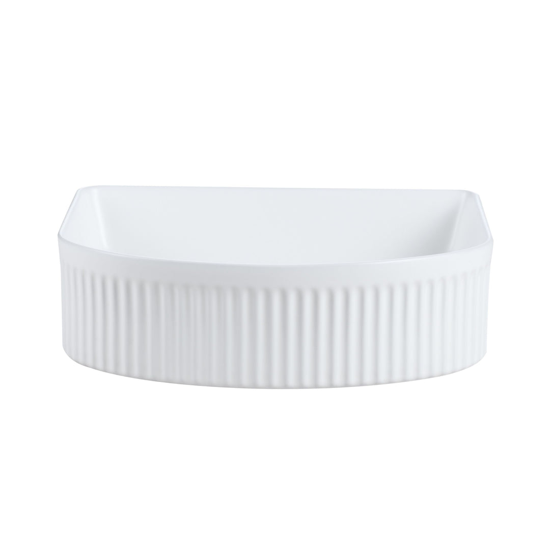 Cora 40 Counter-Top Fluted Arch Basin - Matt White