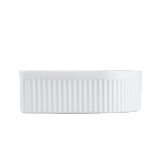 Cora 40 Counter-Top Fluted Arch Basin - Matt White